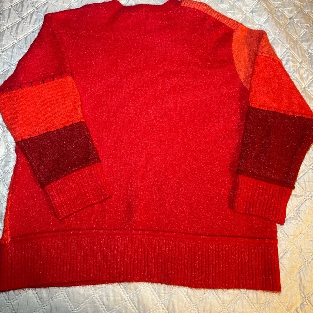 Zara Knit Red Sweater oversized # A1 - Picture 2 of 8
